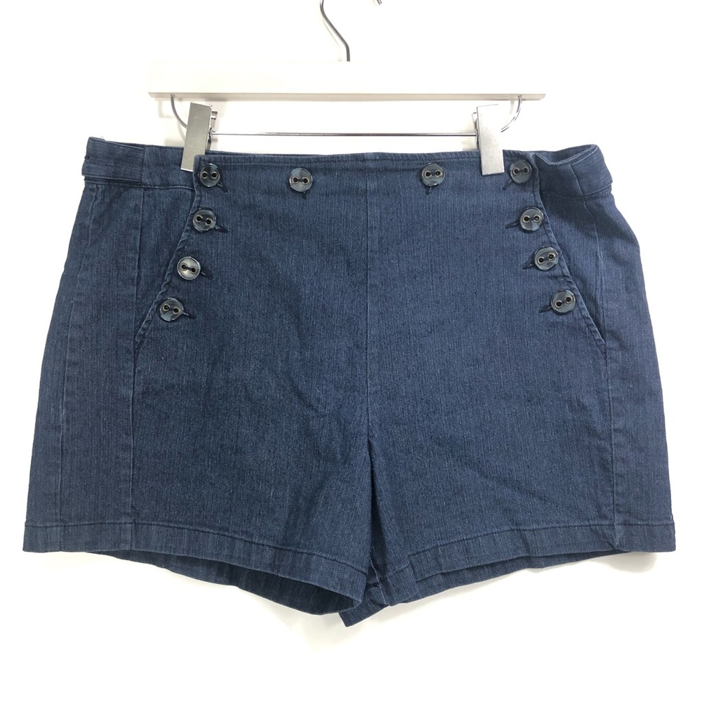 British Khaki Denim  Sailor Navy Shorts 14
